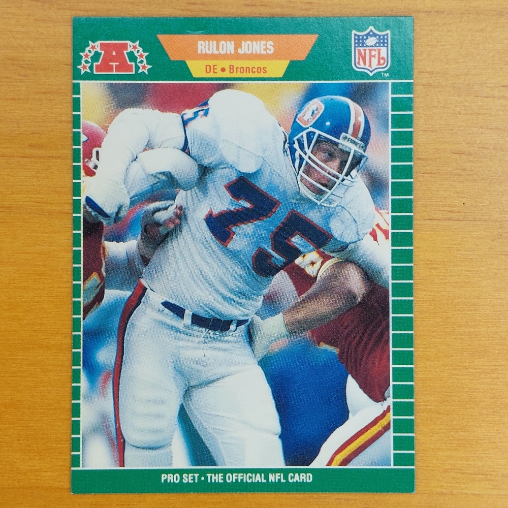 🏈 1989 Pro Set Rulon Jones #106 Denver Broncos Football Card - DE